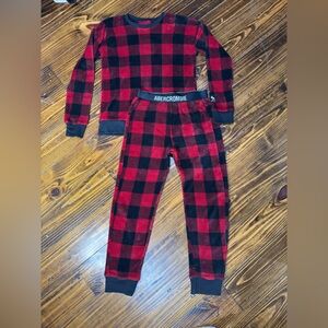 Abercrombie Kids 2-piece buffalo check fleece sleepwear Size 11/12